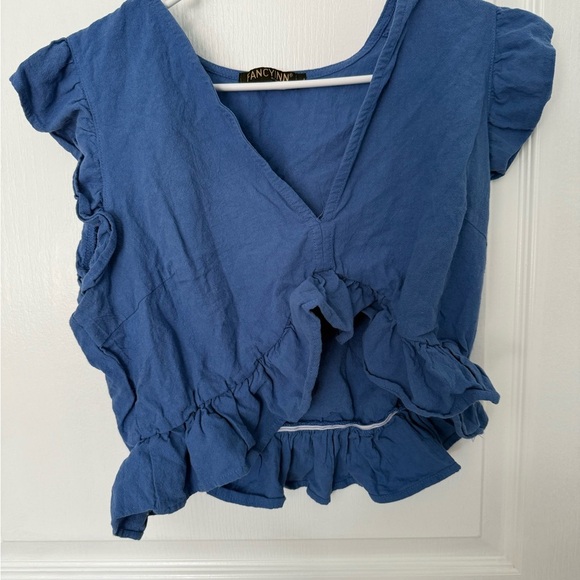 Fancyinn Blue Ruffled Jumpsuit - Picture 2 of 9